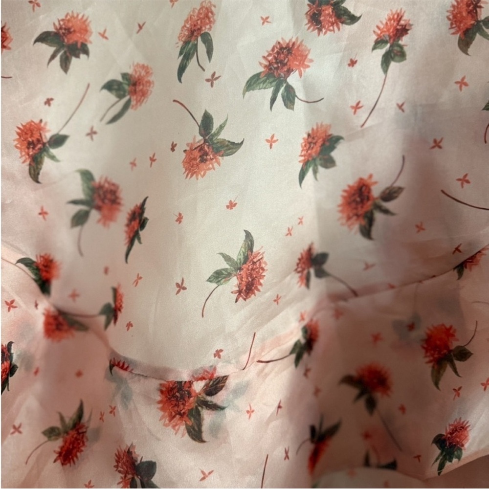 Silvia Tcherassi Pink Silk Floral Rose Print Shawl Kimono Shrug Bed Jacket L - Picture 10 of 12